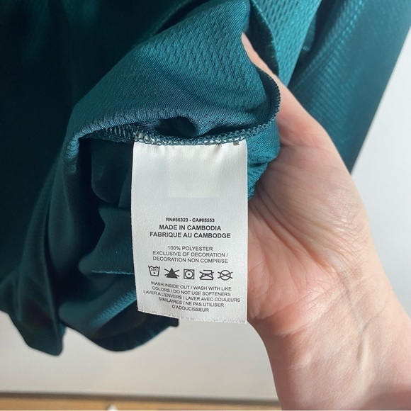 Nike Dri Fit Zip Neck Pullover Shirt Sweatshirt Medium Standard Fit Green Blue - Picture 5 of 6